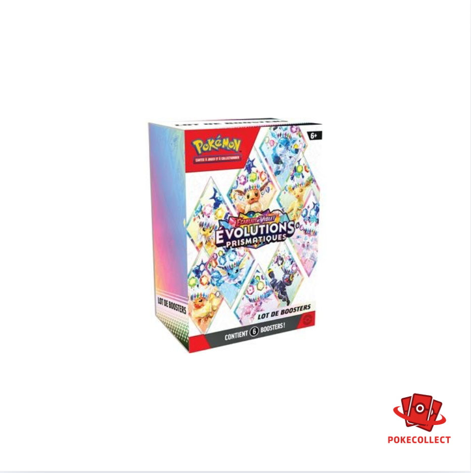 Bundle Pokémon 6 Boosters Evolution Prismatique (E&V, 8.5) Poke Collect