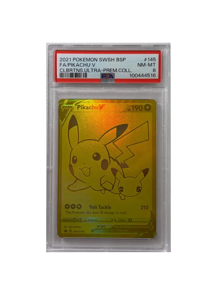 Pikachu V Gold PSA 8 #SWSH145 - Celebrations Premium Collection - ENG Poke Collect